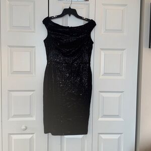 Lauren Ralph Lauren Elegant Black Sequin Dress Size 8P